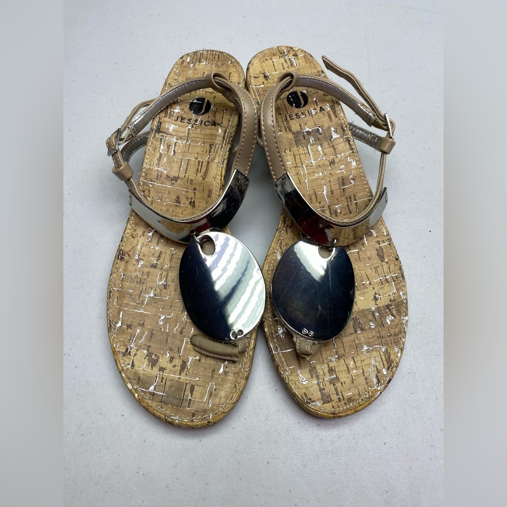 Jessica TAN/SLV Sandals, 6 Spring Sale